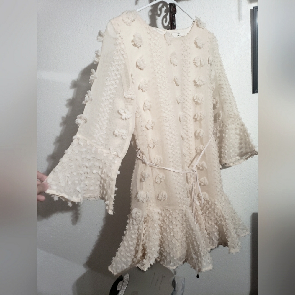 Short pompom ruffle dress  nwot